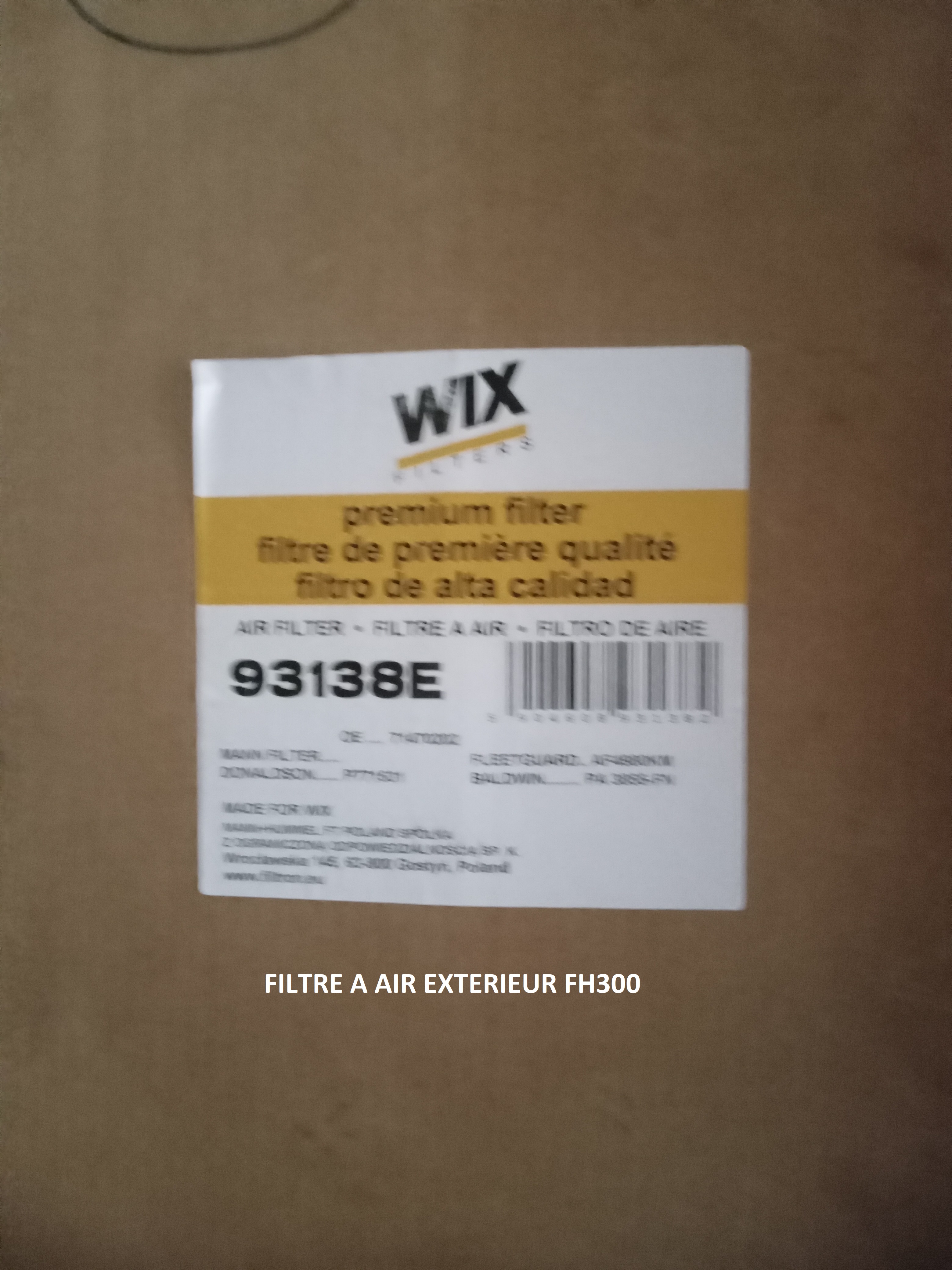 FILTRE  AAIR EXTERIEUR FH300